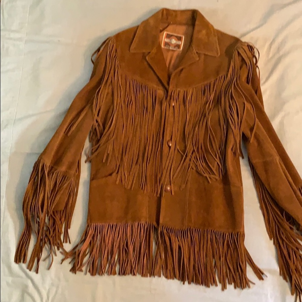 Brown Fringe Suede Jacket